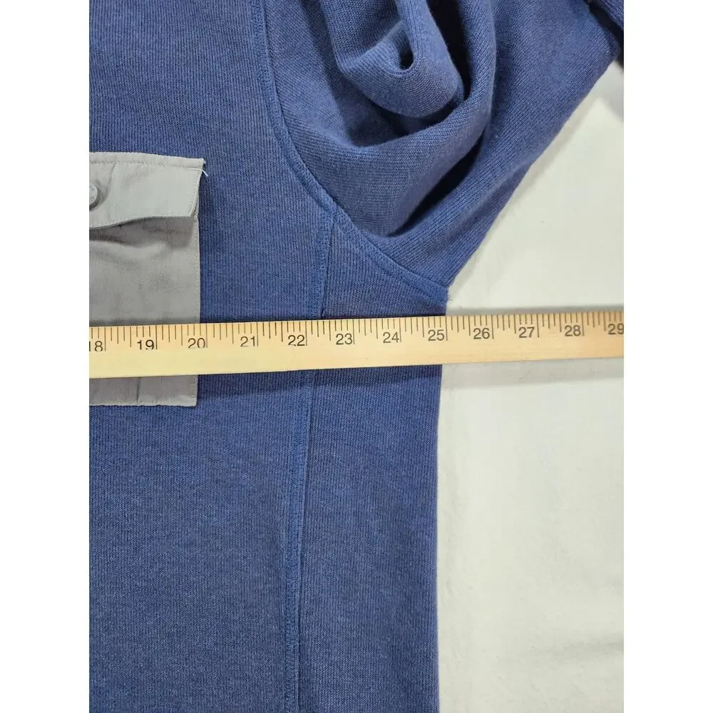 L.L. Bean Snap-T Knit Pullover Blue Gray Trim Men's XL